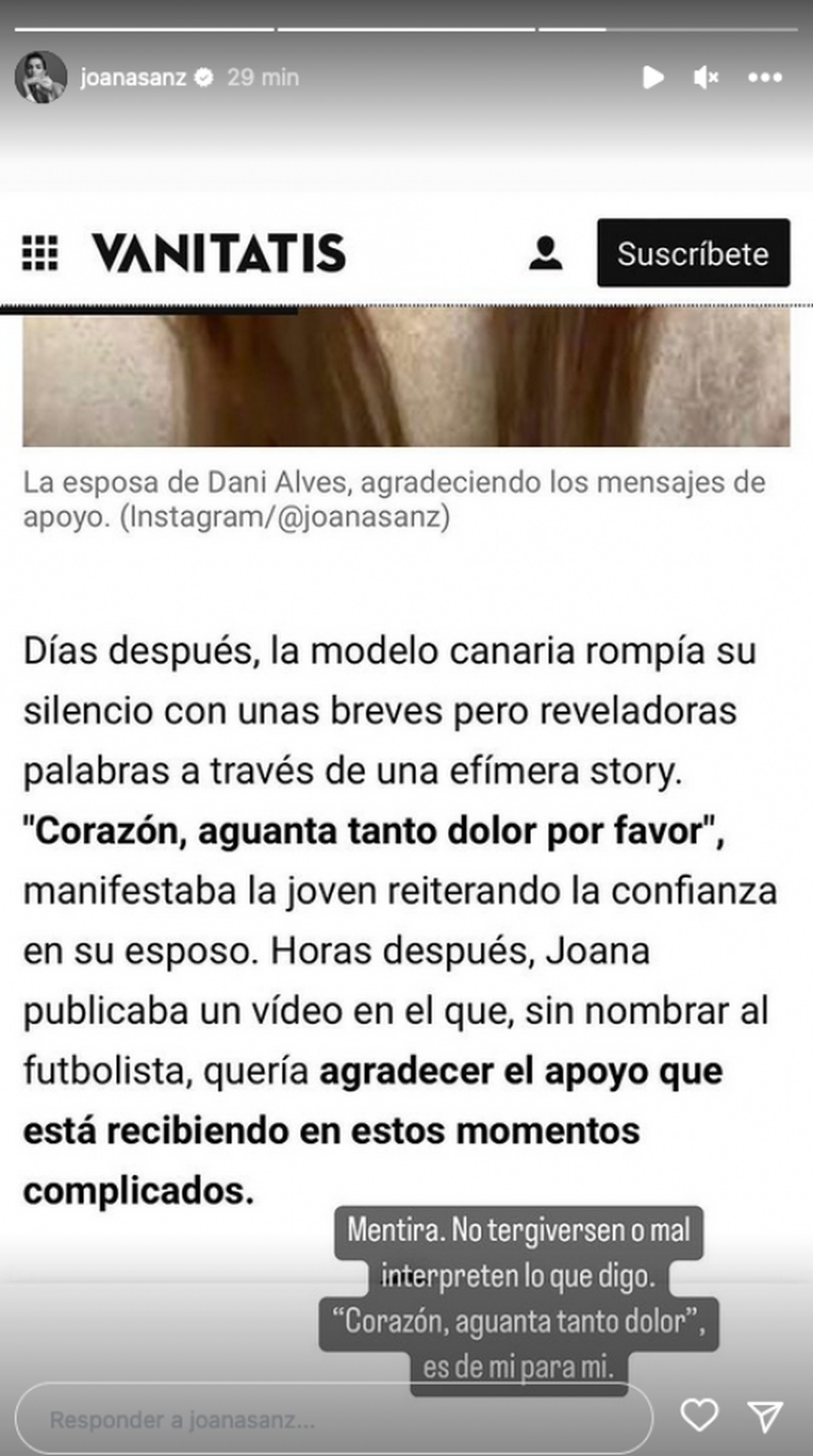 Esposa de Daniel Alves responde jornal e nega apoio ao jogador em post