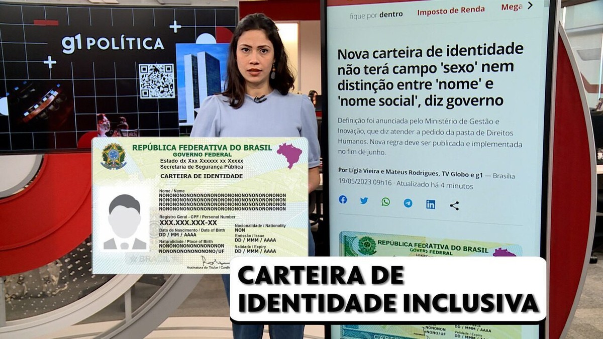 Nova carteira de identidade não terá campo ‘sexo’ nem distinção entre ‘nome’ e ‘nome social’, diz governo