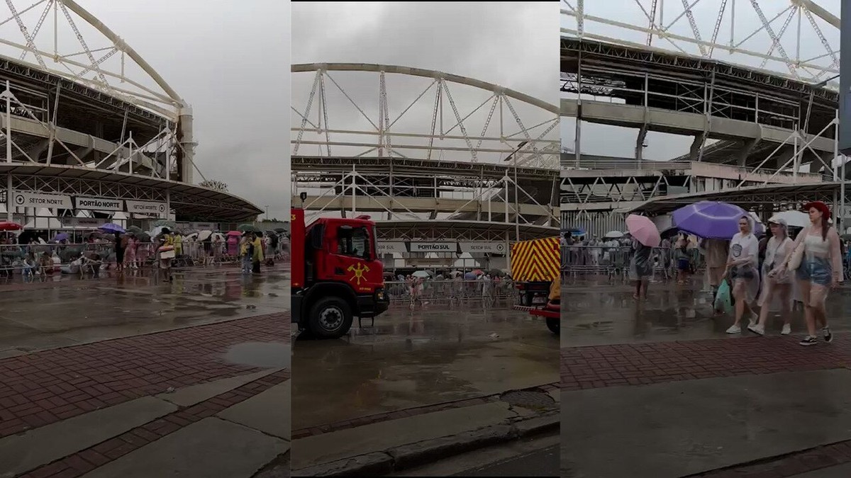 Fãs de Taylor Swift enfrentam forte chuva à espera do segundo show no Rio de Janeiro