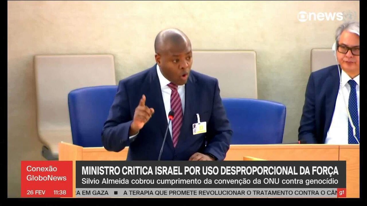 Em reunião da ONU, ministro Silvio Almeida condena ocupação de Israel e diz que governo israelense pratica punição coletiva contra palestinos