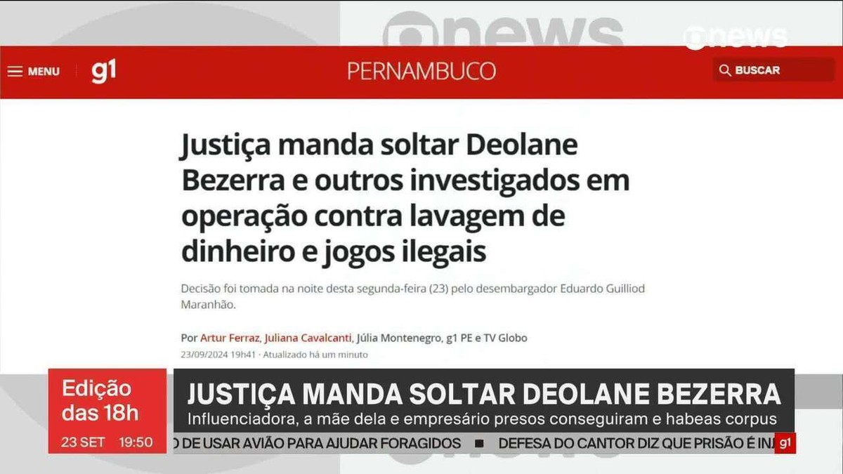 Justiça manda soltar Deolane Bezerra e outros 16 investigados em operação contra lavagem de dinheiro e jogos ilegais