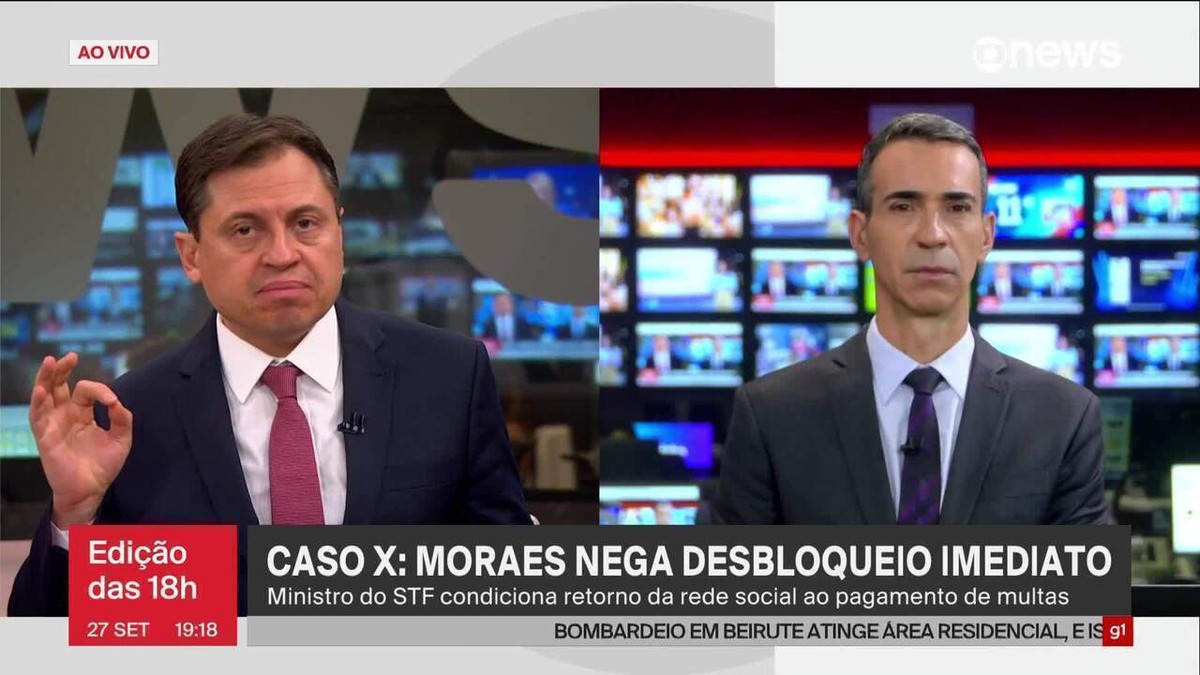 Moraes nega desbloqueio imediato do X e diz que rede ainda tem que cumprir exigências judiciais