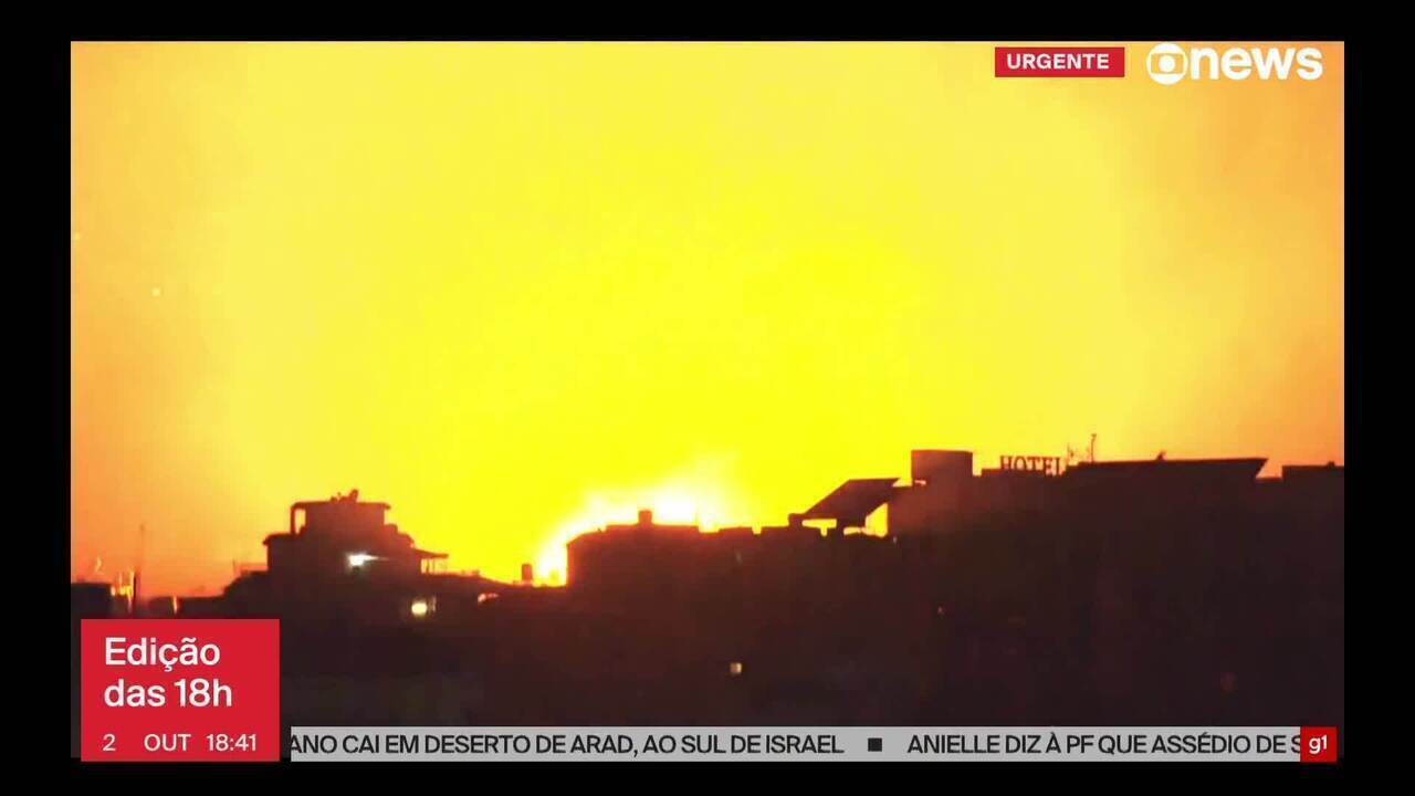 Vídeo: Ataque de Israel provoca clarão no céu de Beirute, no Líbano | GloboNews Jornal GloboNews Edição das 18