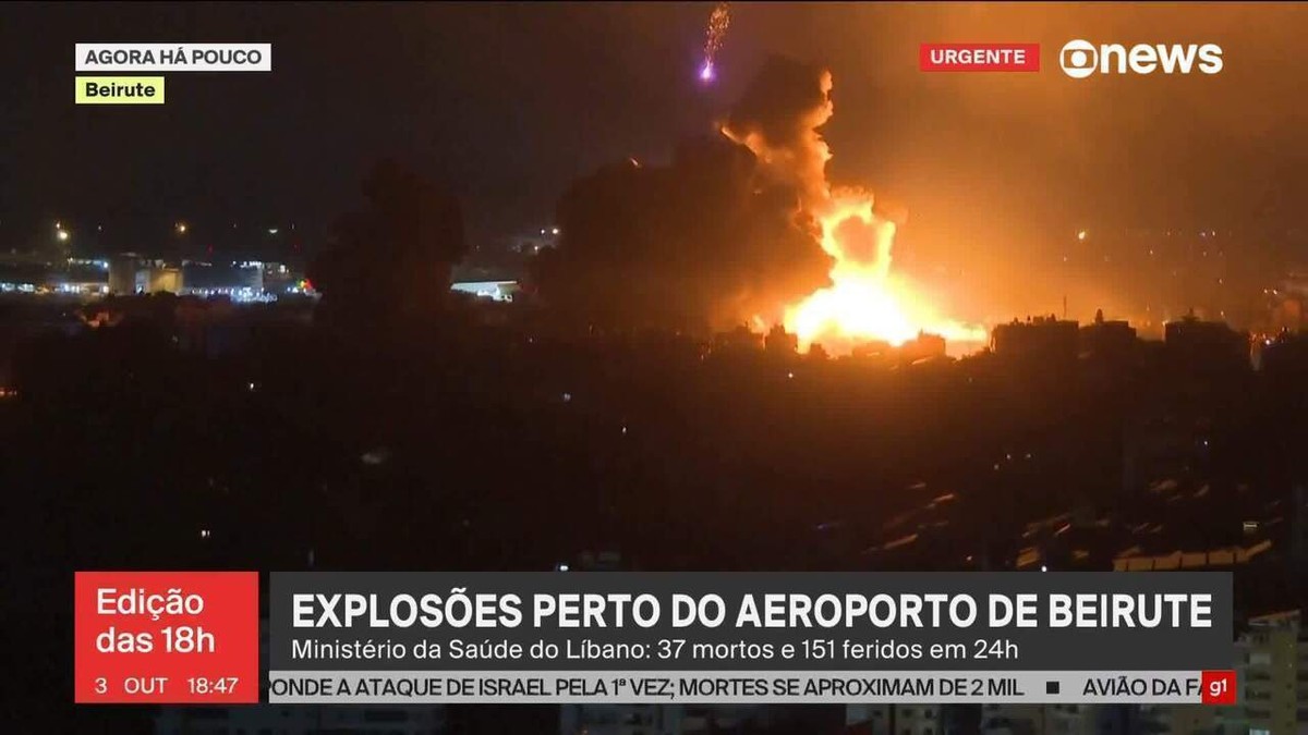 VÍDEO: Avião comercial pousa no aeroporto de Beirute momentos antes de explosões