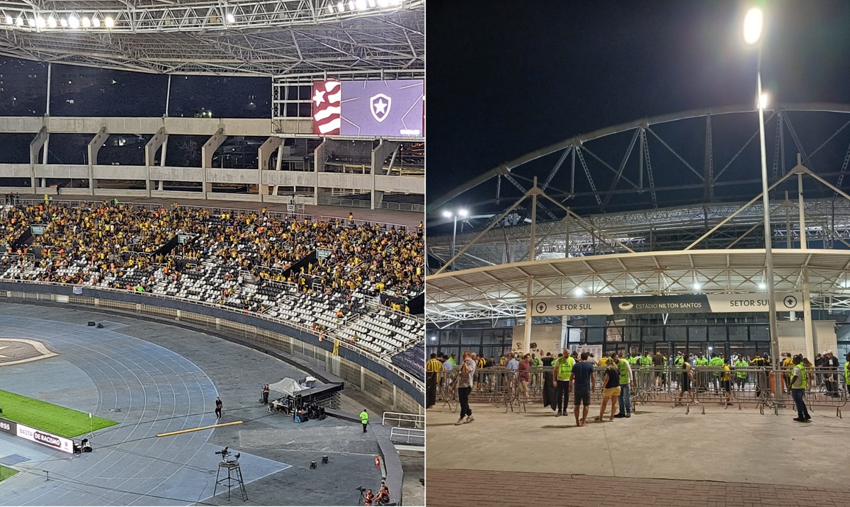 Após confusões à tarde, torcida do Peñarol chega cedo e sem problemas ao Nilton Santos para jogo com Botafogo